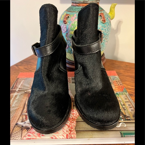 Allsaints Jules Jodhpur Pony Hair and Leather Belted Booties - Picture 2 of 12